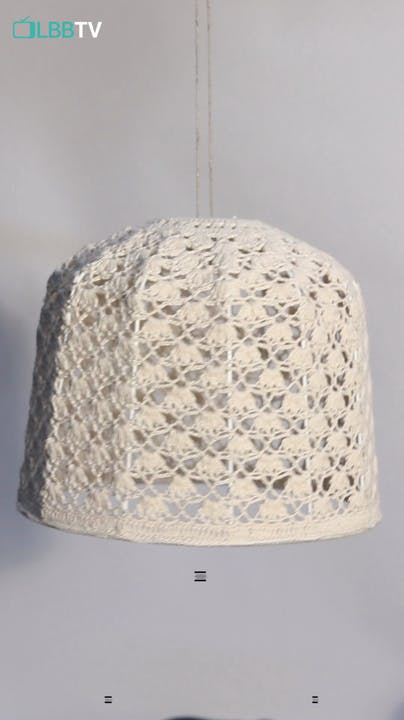 Inverted Floral Macrame Pattern Ceiling Lamp